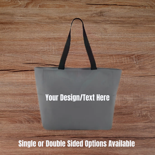Custom Medium Tote Bag with Zipper & Side Pockets