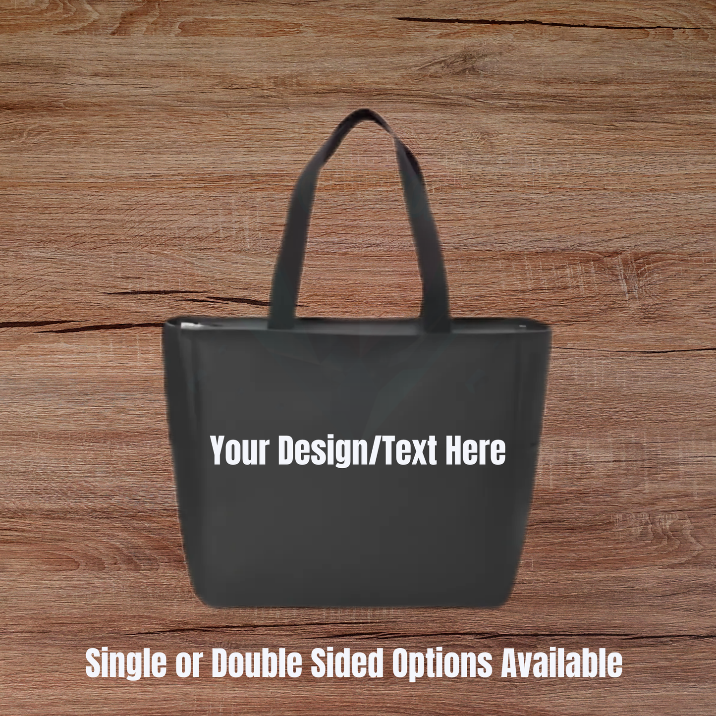 Custom Medium Tote Bag with Zipper & Side Pockets