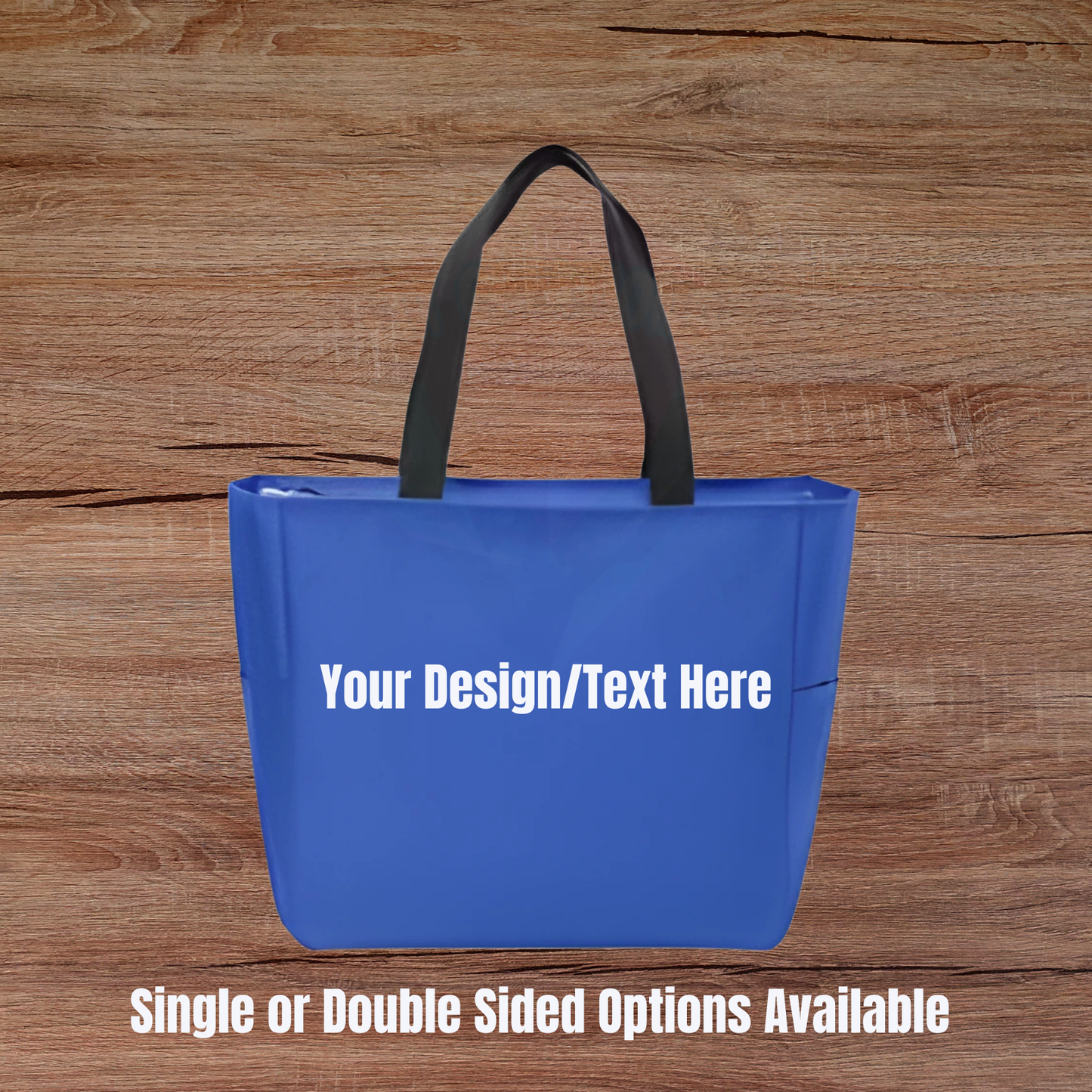 Custom Medium Tote Bag with Zipper & Side Pockets