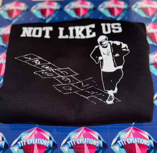 Not Like Us Adult Center Design Print Crew Sweatshirt Front & Back