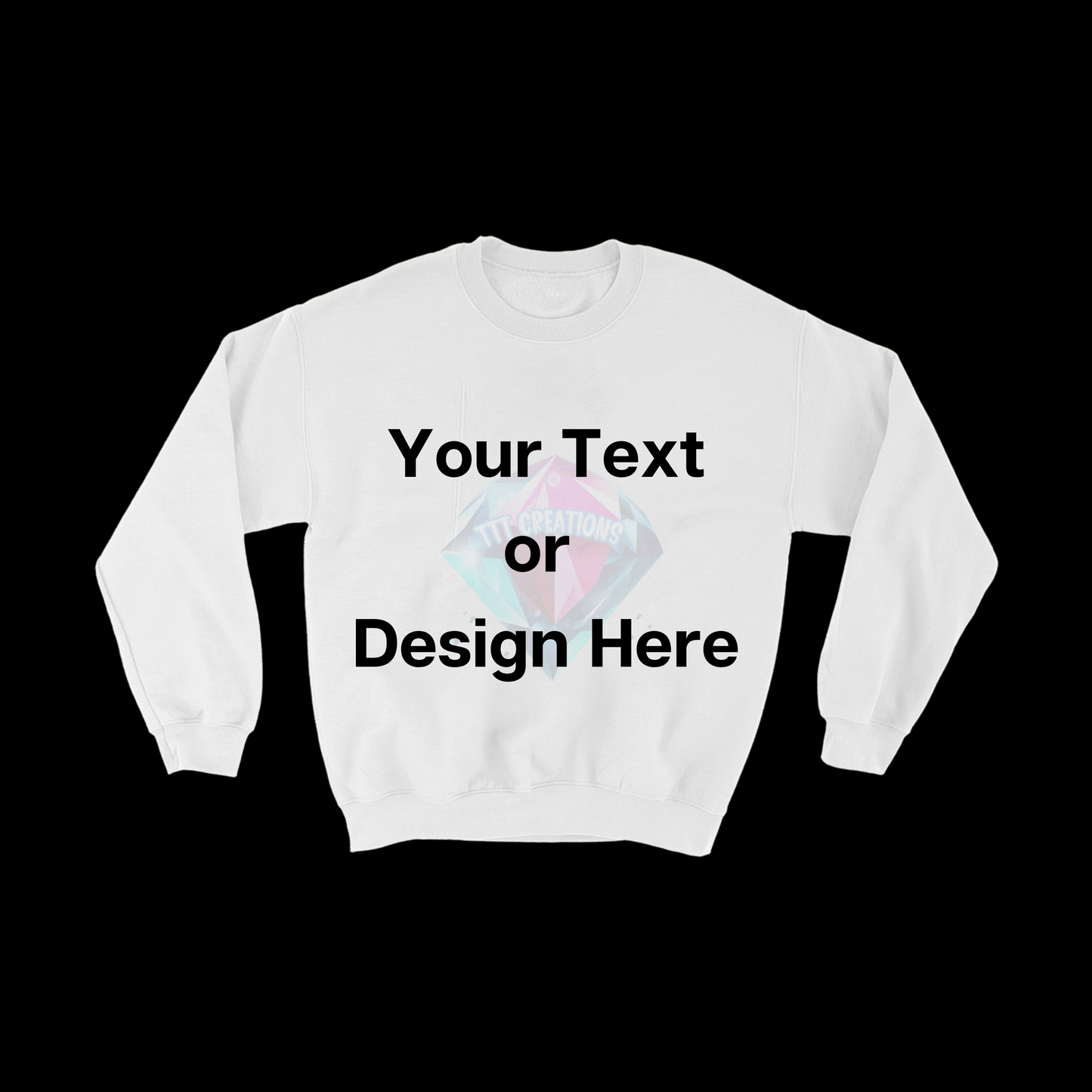 Children’s Center Design Print Crew Sweatshirt Front and Back