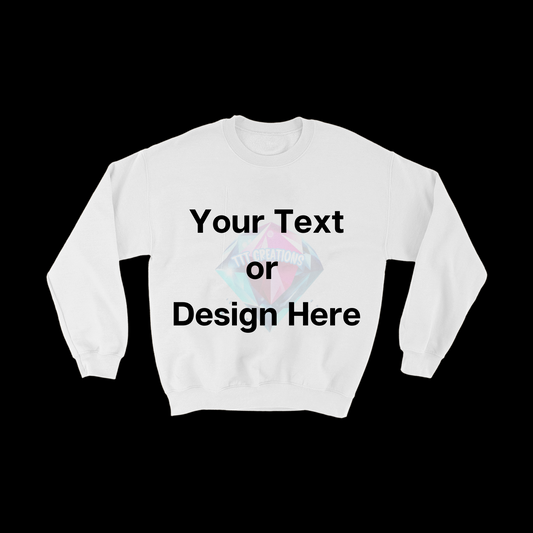 Adult Center Design Print Crew Sweatshirt Front and Back