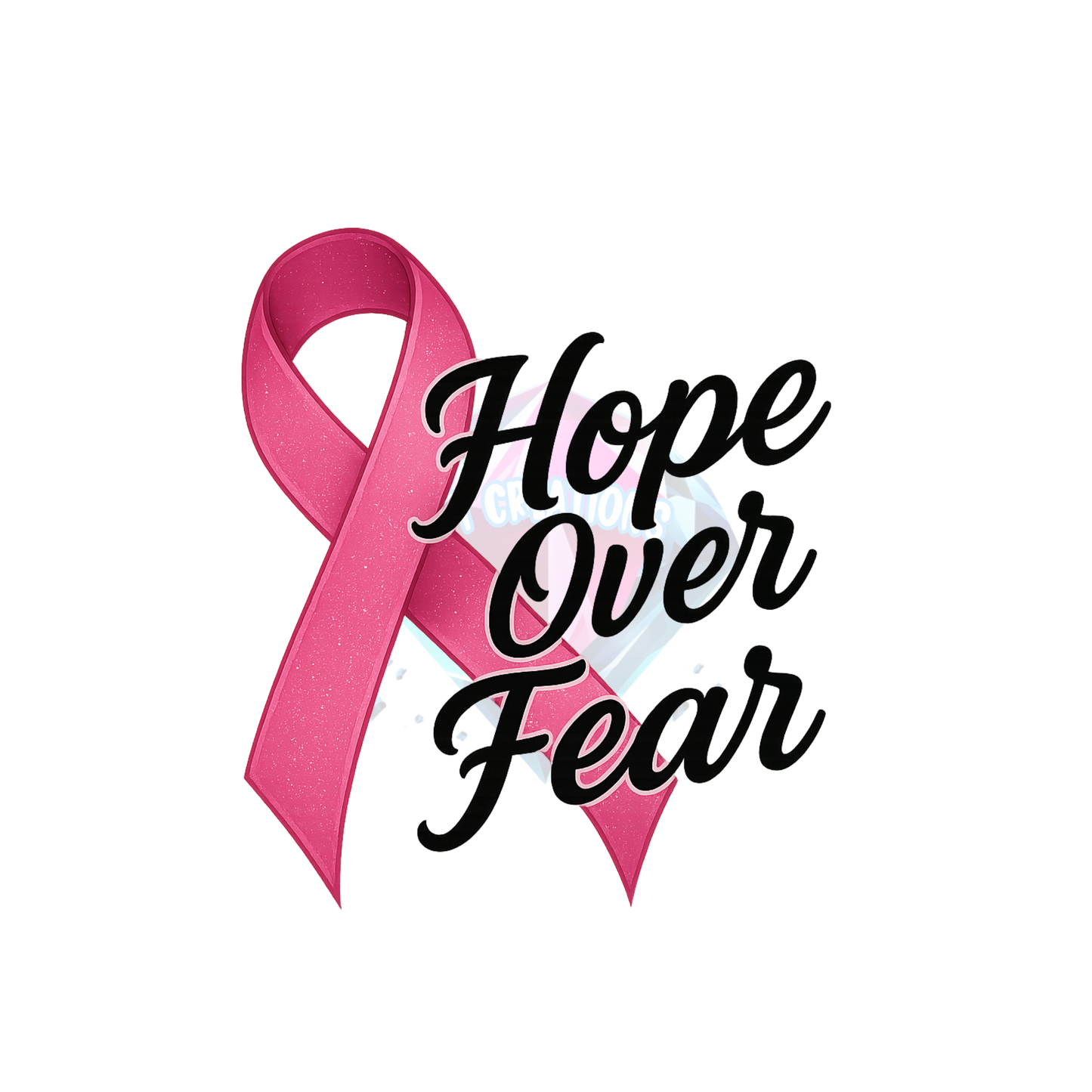 Breast Cancer Awareness PNG – “Hope Over Fear” Digital Design + Tumbler Mockup