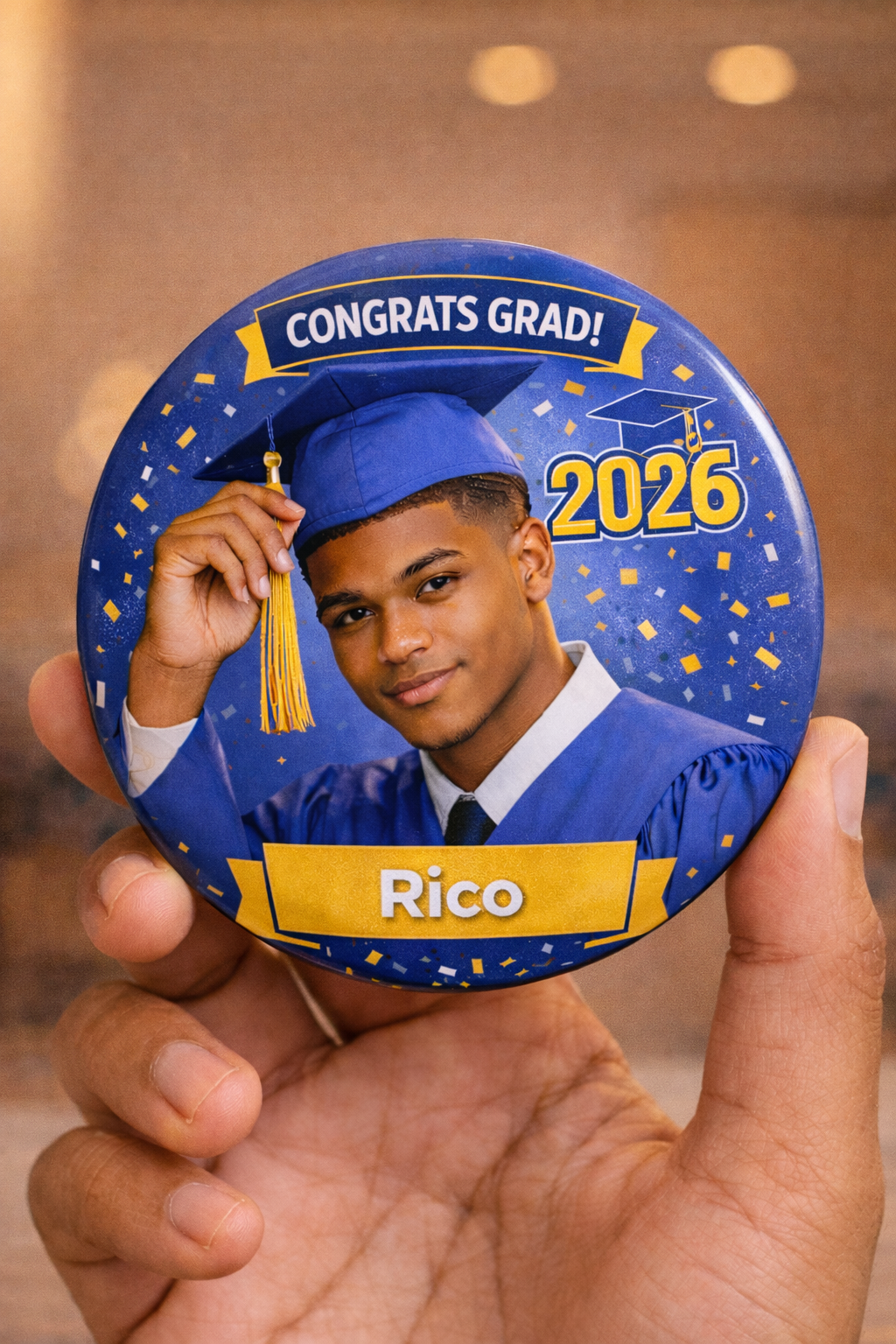 Custom Graduation Party in a Bucket™ | Personalized Grad Bundle Set (Cups, Fans, Chips, Puzzle + MORE)