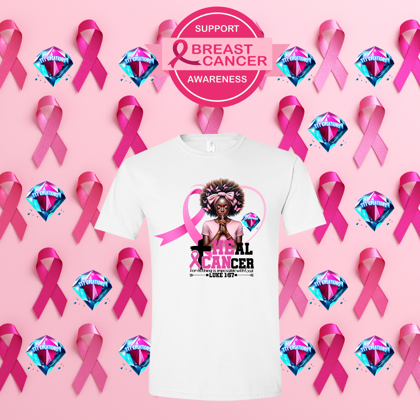 Heal Breast Cancer Awareness Short Sleeve T-shirt