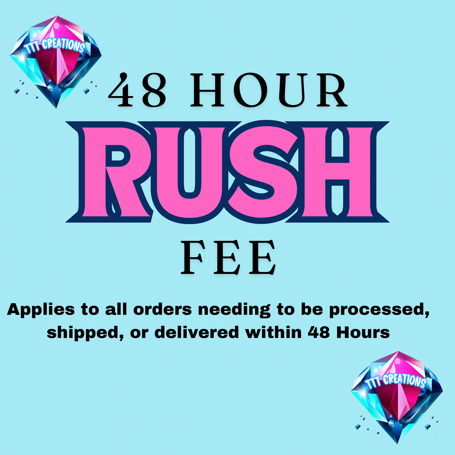 48 Hours or Less Rush Fee Minimum Per Item