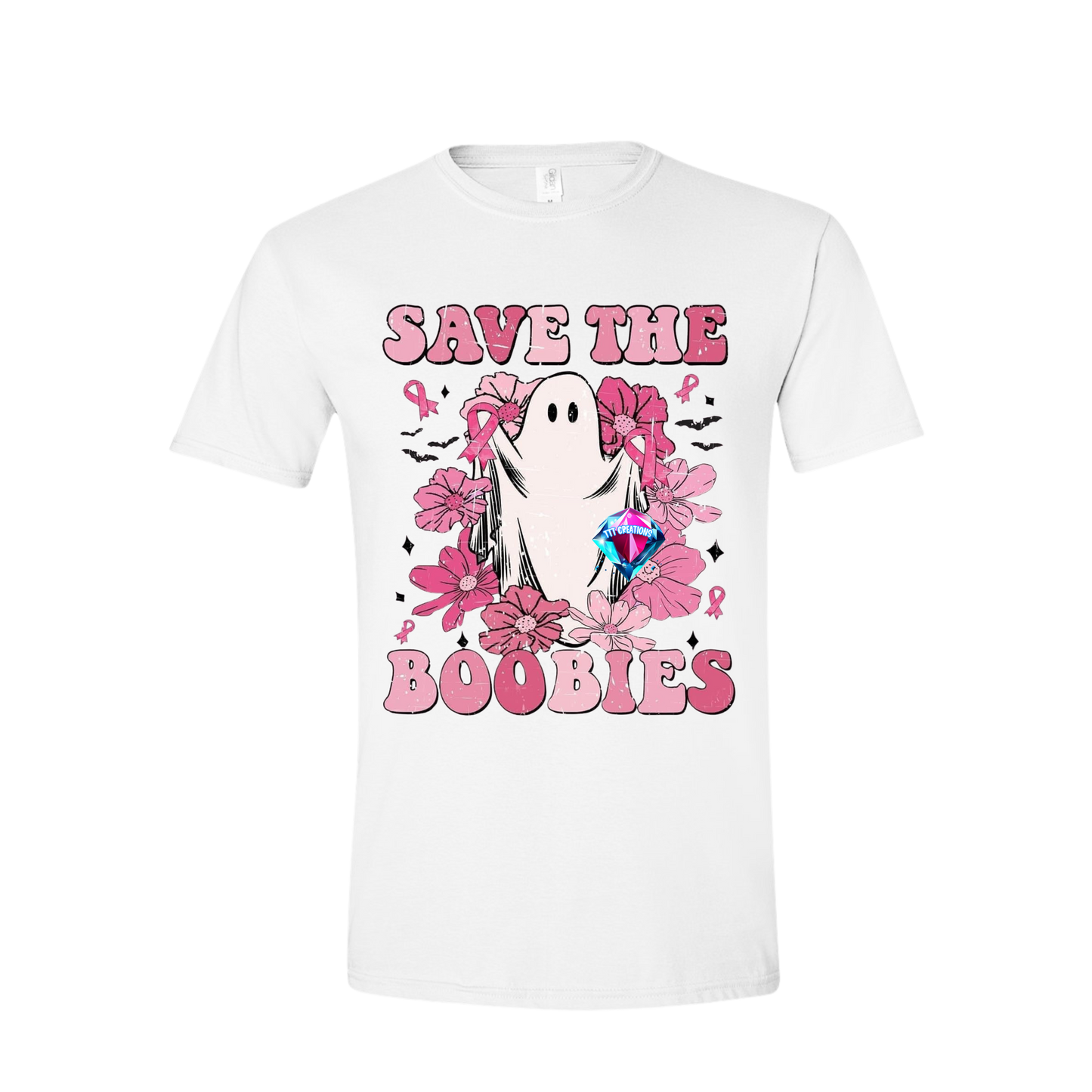 Save The Boobies Boo Breast Cancer Awareness T-shirt