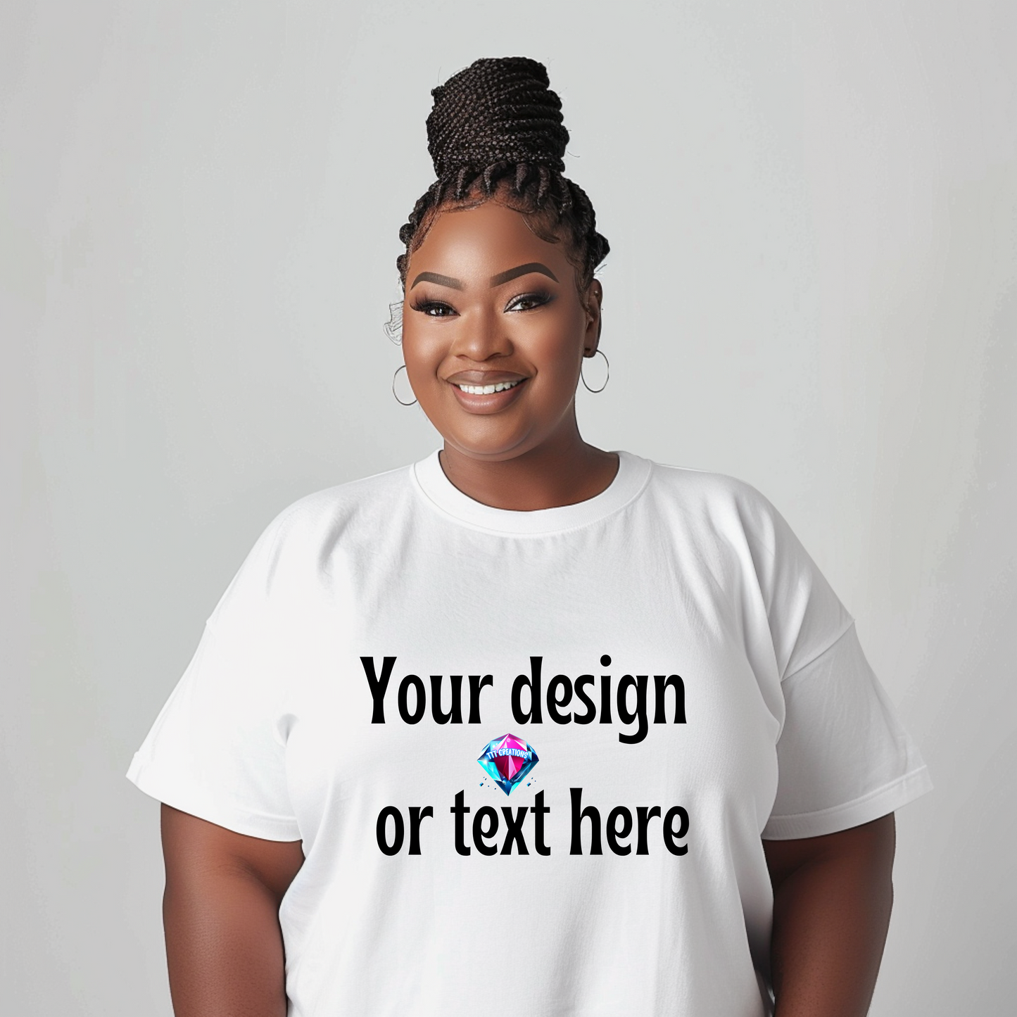 Adult Custom Center Design Print T-shirt Sizes 2x-4x