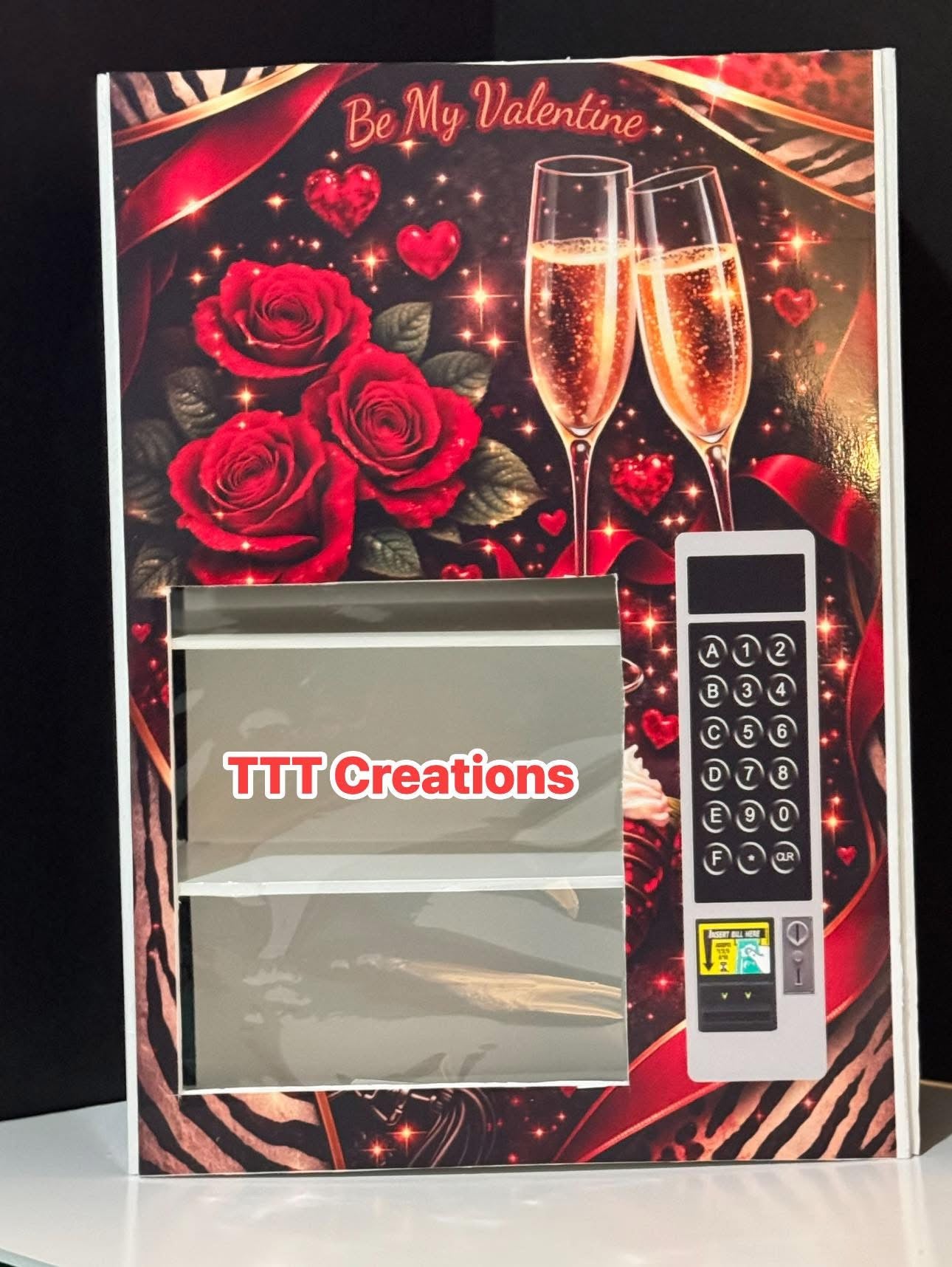 13x19 Valentine’s Day vending machine style gift box